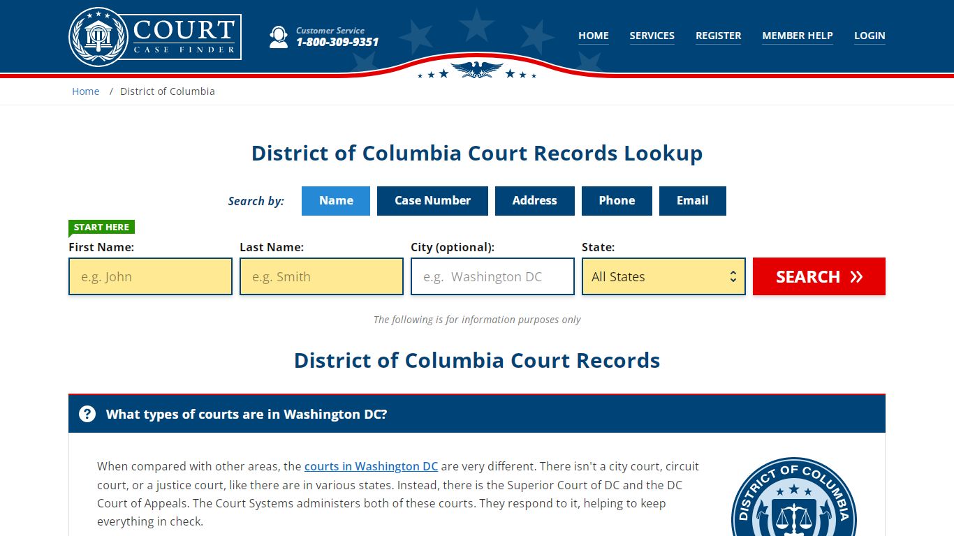 District of Columbia Court Records Lookup - DC Court Case Search