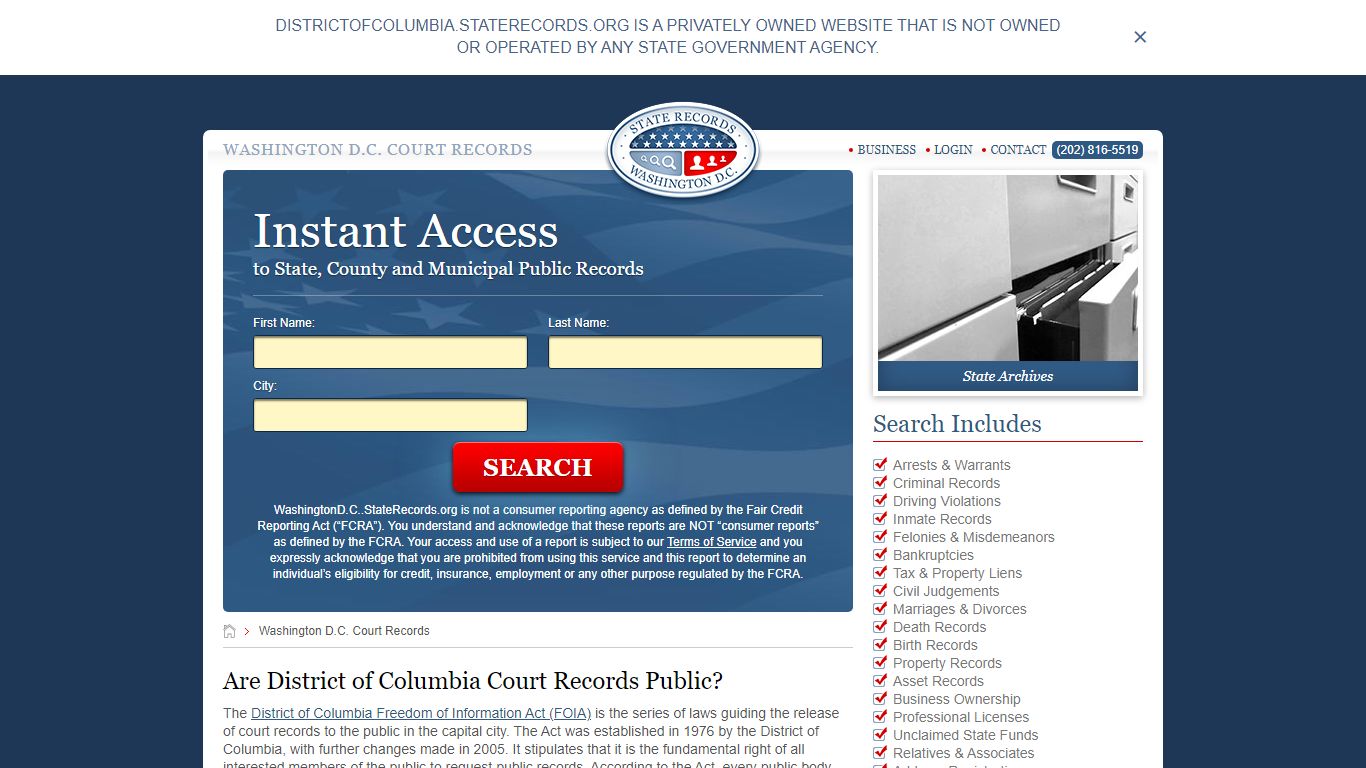 Washington D.C. Court Records | StateRecords.org